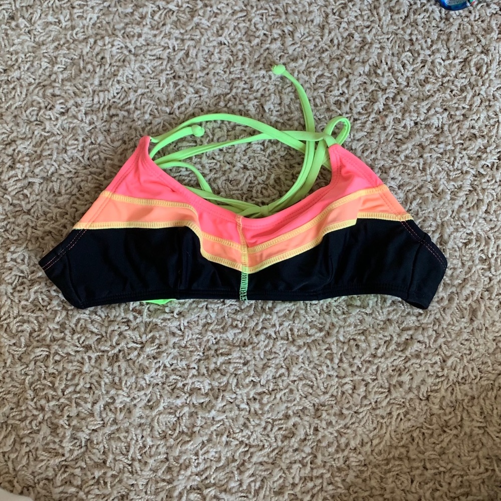 Neon retro bikini top